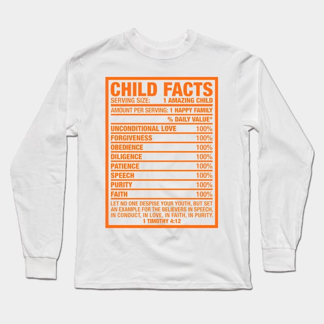 CHILD FACTS Long Sleeve T-Shirt by Plushism